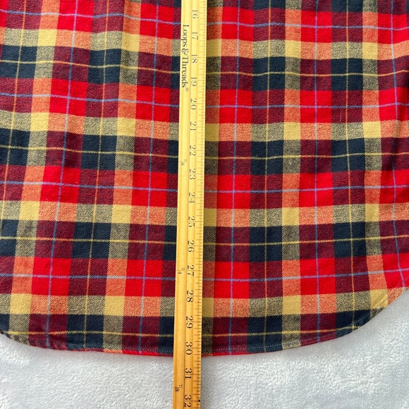 Fjallraven Singi Heavy Flannel Shirt Mens Large Red Plaid Regular Fit Outdoor - Picture 10 of 11